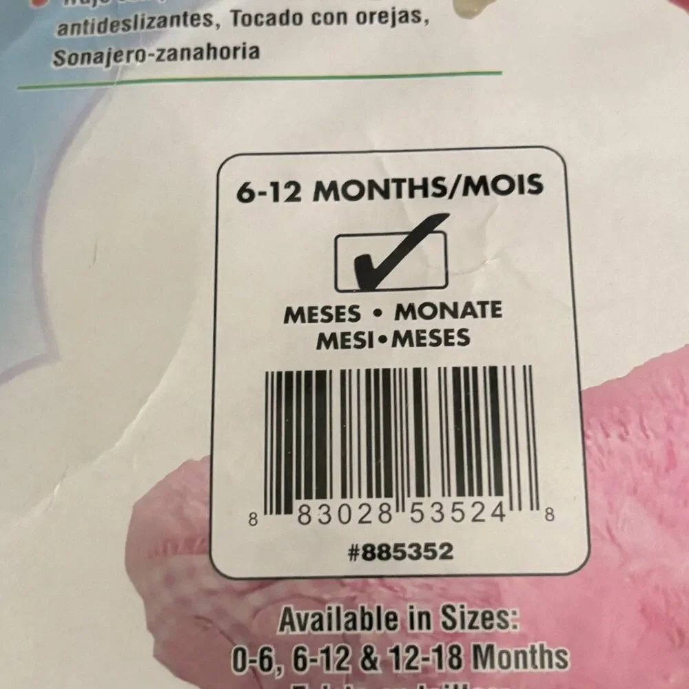Rubie's Noah's Ark Precious Pink Wabbit Baby Bunny Costume 6-12 Months New